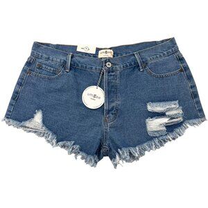 Umgee Women's Distressed Denim Shorts 9 New
